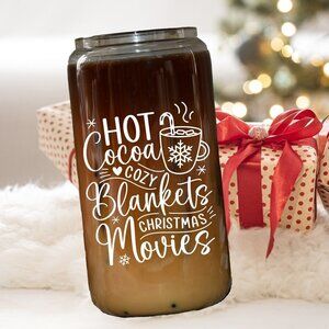Hot Cocoa and Cozy Blankets Libbey Glass Can